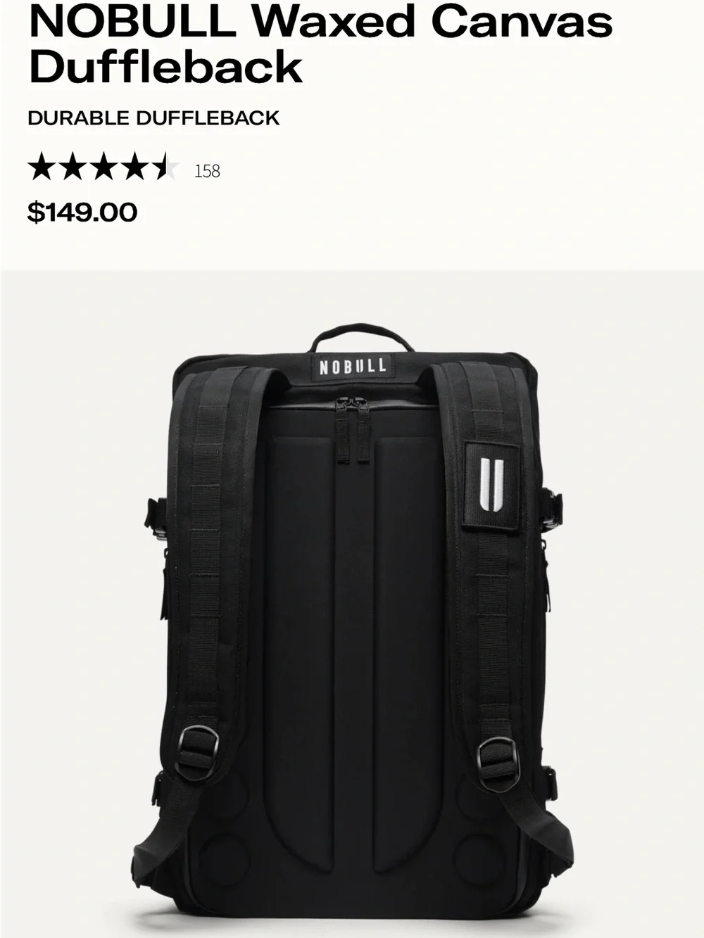 NOBULL Black Everyday Backpack with Padded Straps